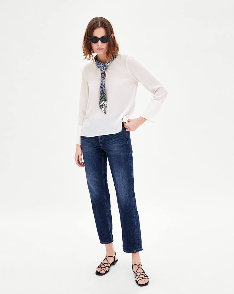 Shirt with printed tied bow detail - Image 2