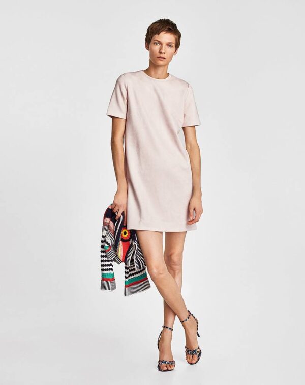 Suede effect dress